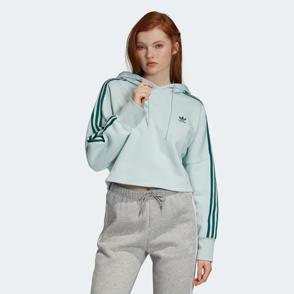 Adidas Women’s Mint Green Cropped Hoodie Size Small - Picture 11 of 11